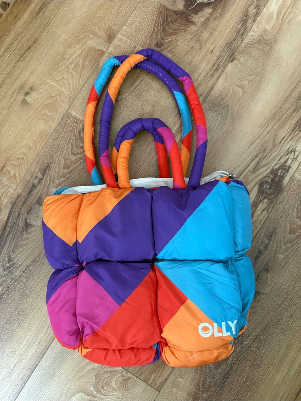 Colorblock Puffy Tote Bag in Multicolor